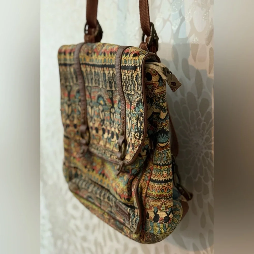 Sakroots Artist Circle Convertible Messenger Backpack Boho Peace Hippie Bag Y2K - Picture 7 of 13